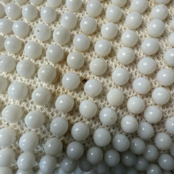 Vtg John Wind Beaded Purse White Handbag Chain Strap Clutch Wedding Art Deco MCM - Picture 3 of 5